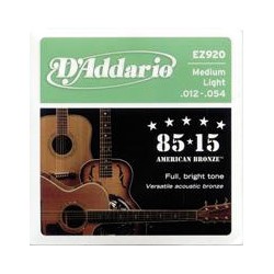 D'Addario EZ920 American Bronze Akustik/Westerngitarrensaiten - medium light (.012-.054)