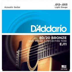 D'Addario EJ11 80/20 Bronze Akustik/Westerngitarrensaiten - light (.012-.053)