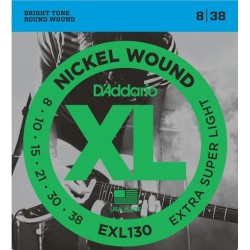 D'Addario EXL130 Nickel wound E-Gitarrensaiten - extra super light (.008-.038)